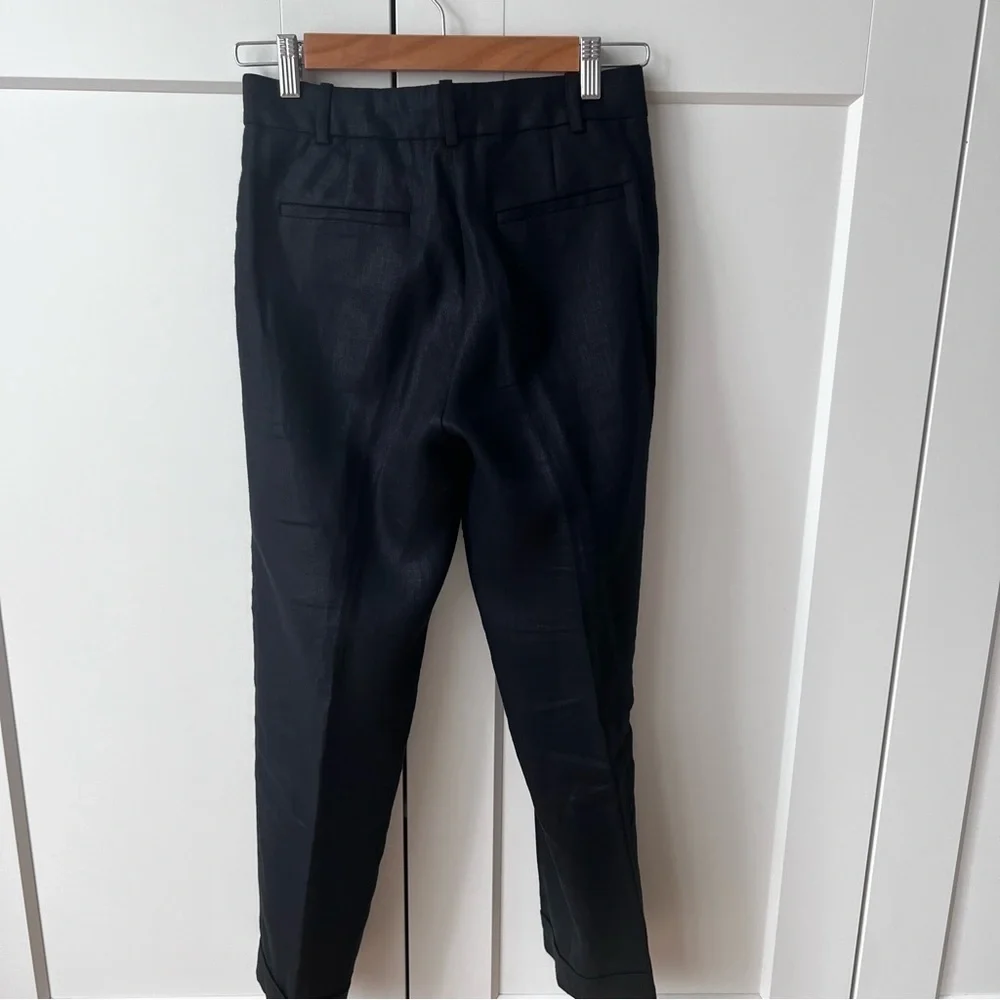J.Crew Rhodes Pants in Black Linen sz.0P